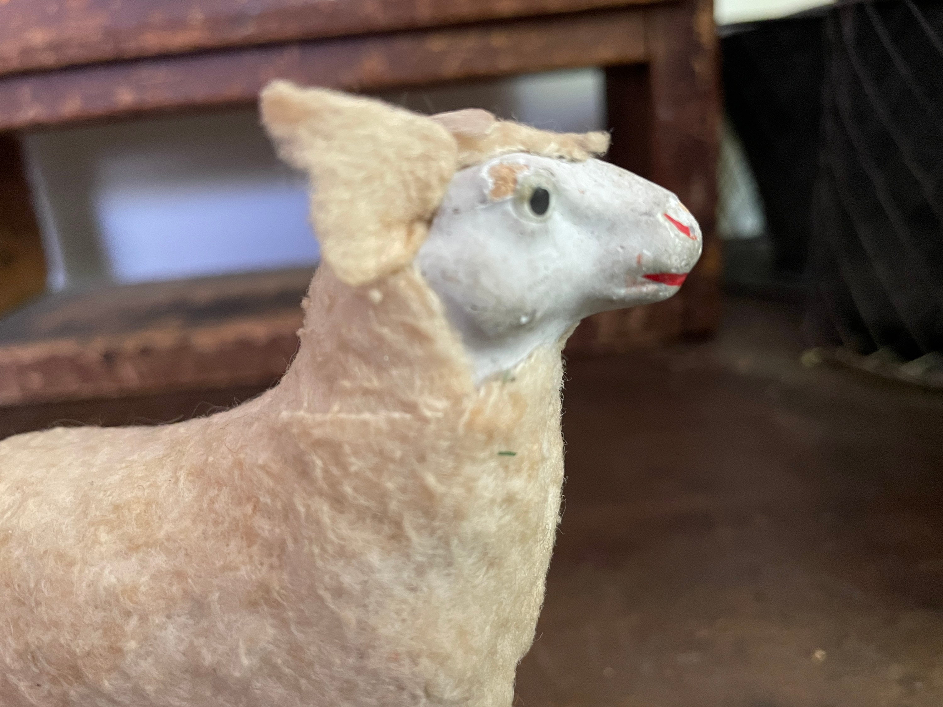 アンティーク　羊　putz sheep 台乗り アンティーク 羊 putz sheep 台乗り