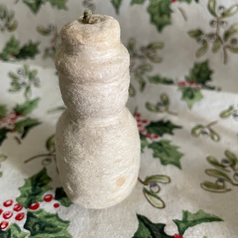 Antique Cotton Batting Snowman Ornament Etsy