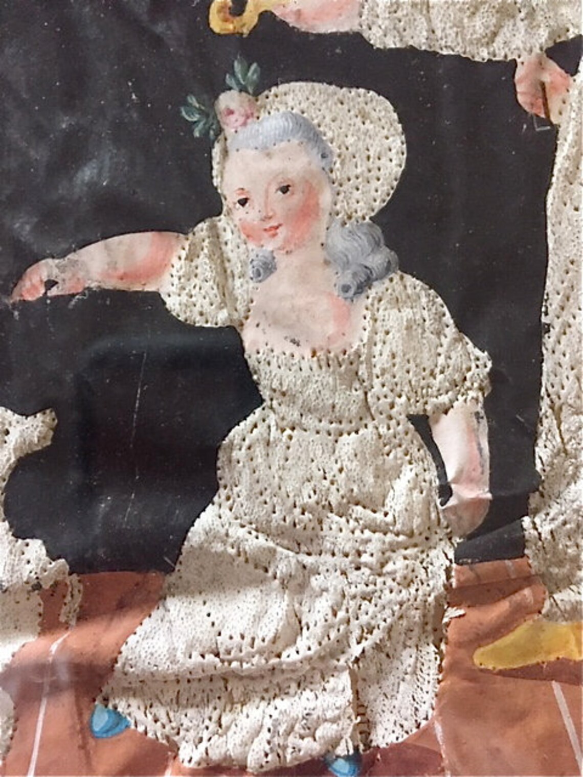 Antique Pin Prick Painting on Vellum 18th C Etsy