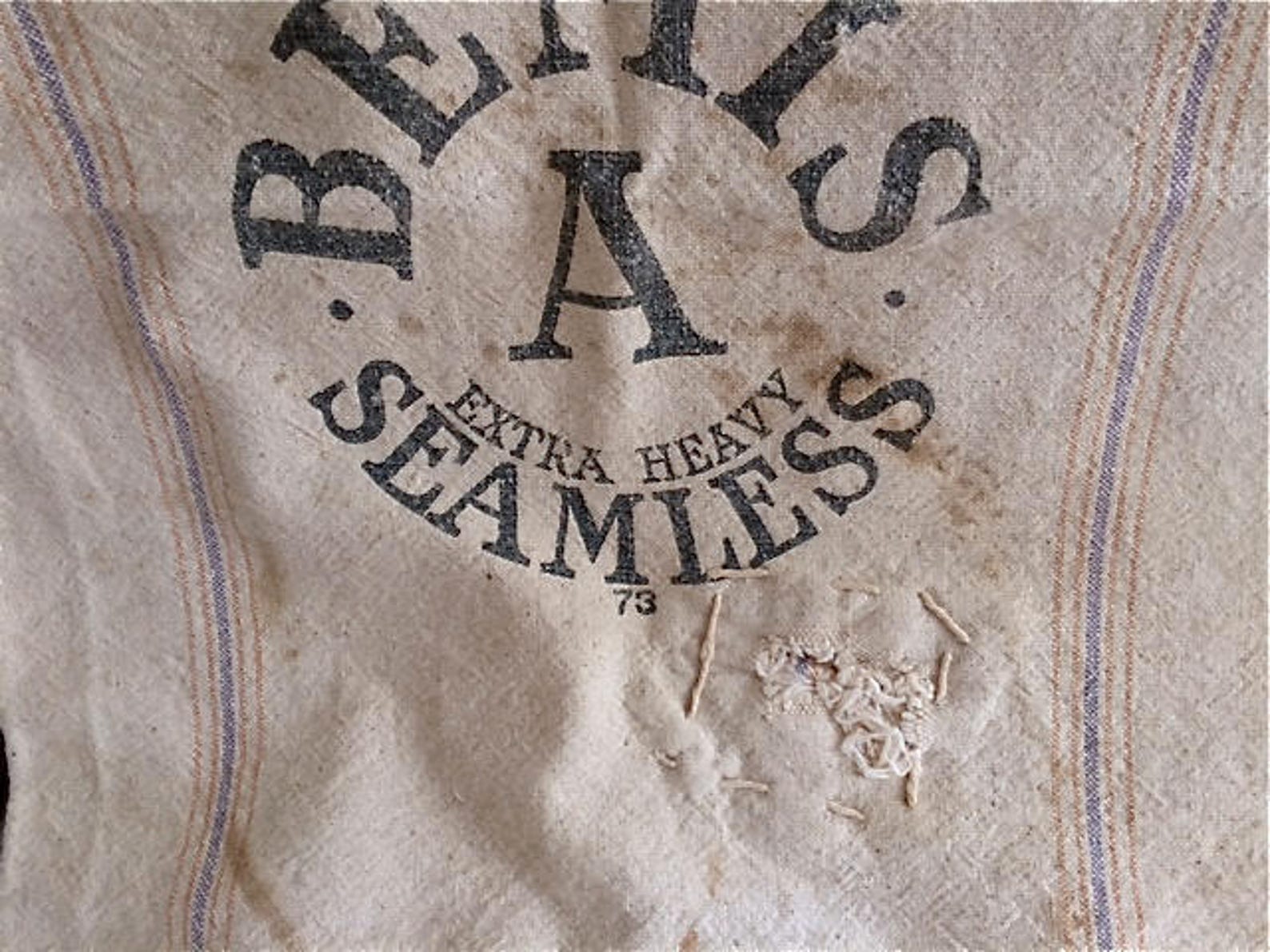 Vintage Grain Bag With Original Eagle Bag Stamp Etsy