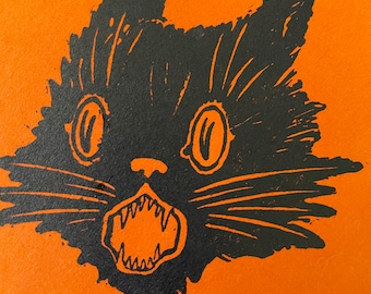 Antique Beistle Cat Head Party Helps Envelope