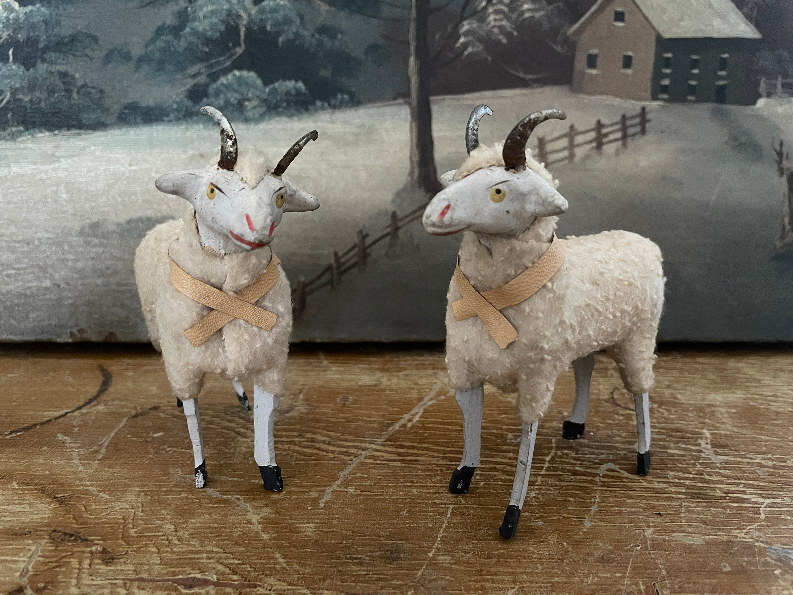Antique Putz Ram Sheep - Etsy