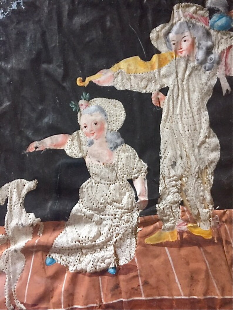 Antique Pin Prick Painting on Vellum 18th C Etsy