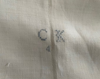 Antique Homespun Linen Sheet with Quaker Provenance