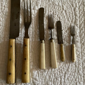 Antique Bone-Handled Knives and Forks