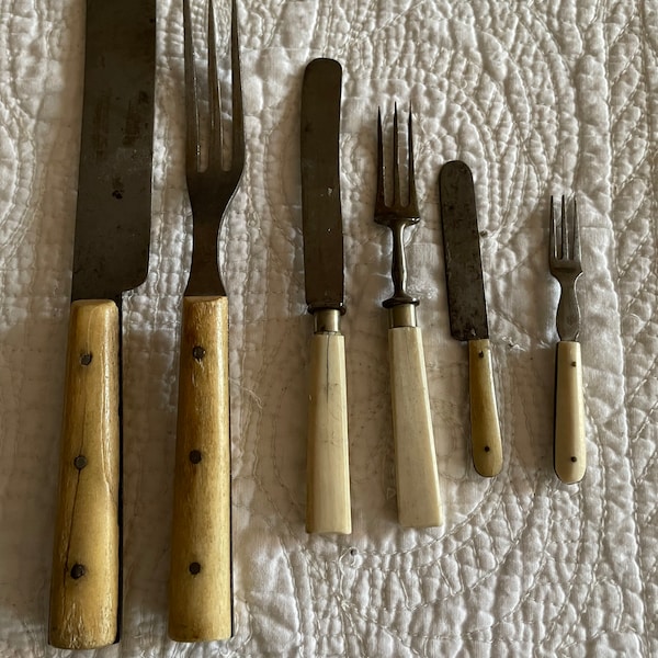 Antique Bone Handled Fork Etsy