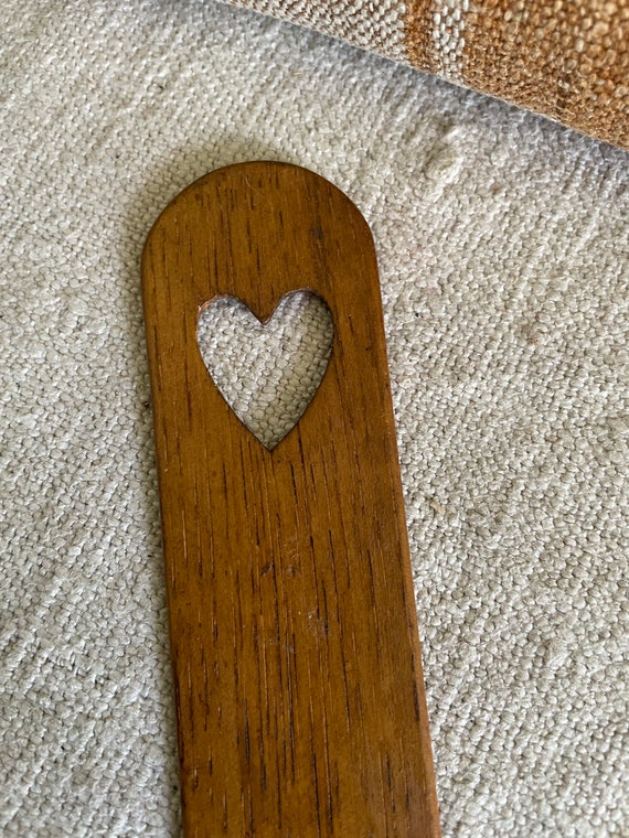 Antique Wooden Busk with Heart - image 1