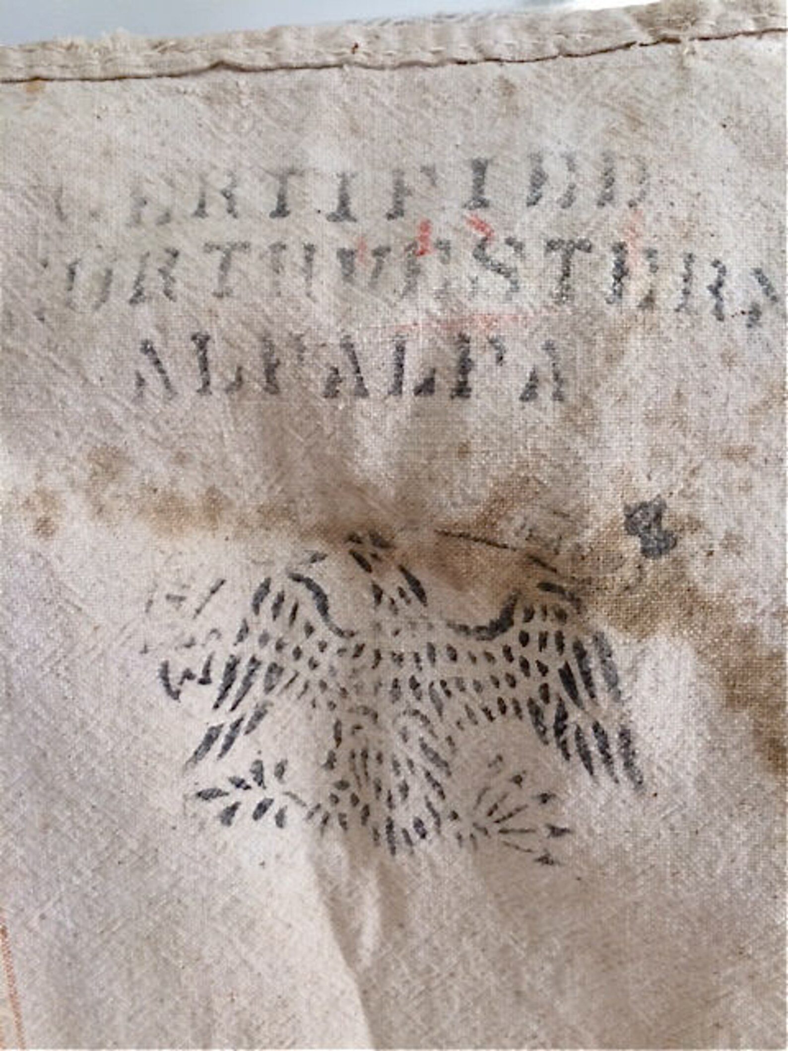 Vintage Grain Bag With Original Eagle Bag Stamp Etsy