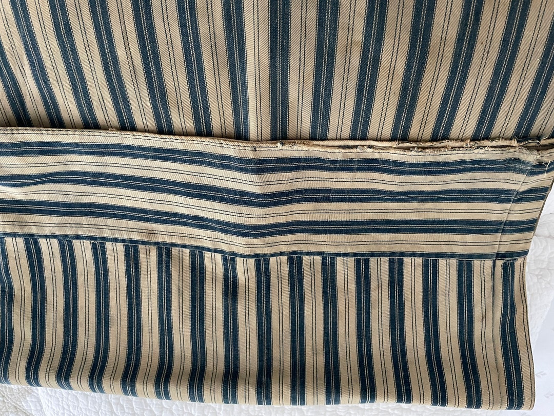 Antique Blue Striped Pillow Tick - Etsy