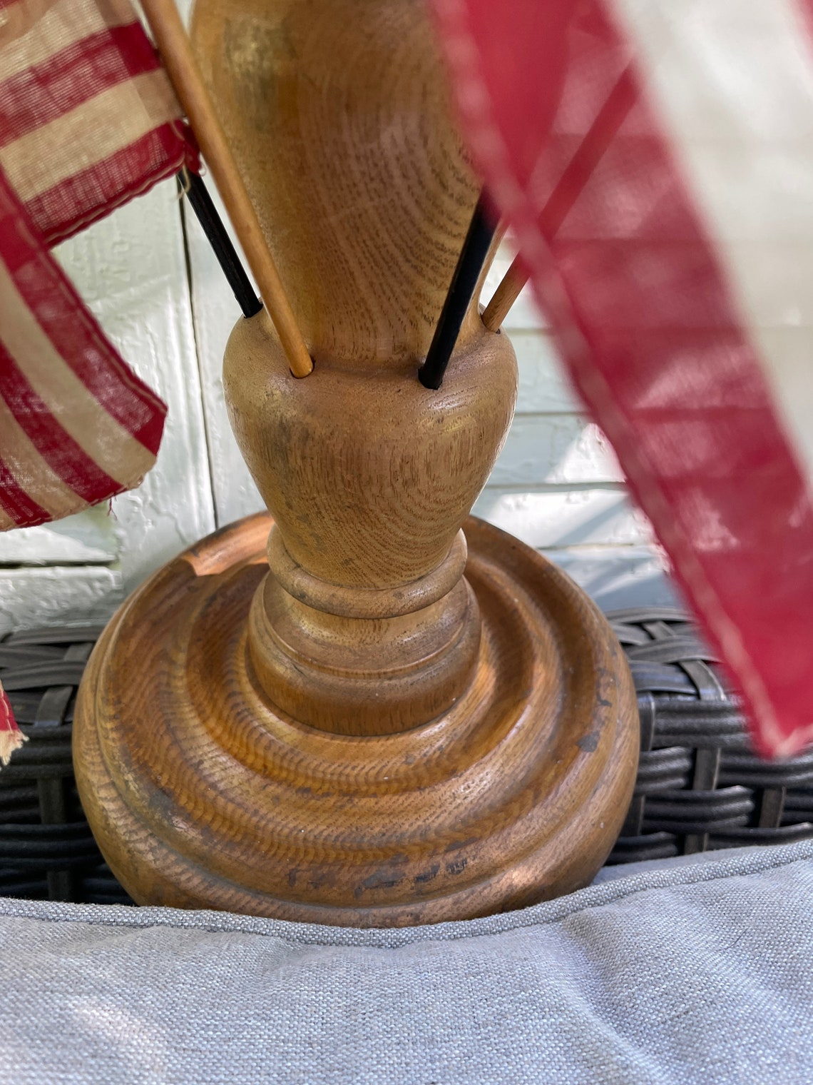 Antique Flag Holder and Flags Etsy