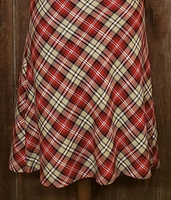 Vintage Red Plaid Skirt - image 1