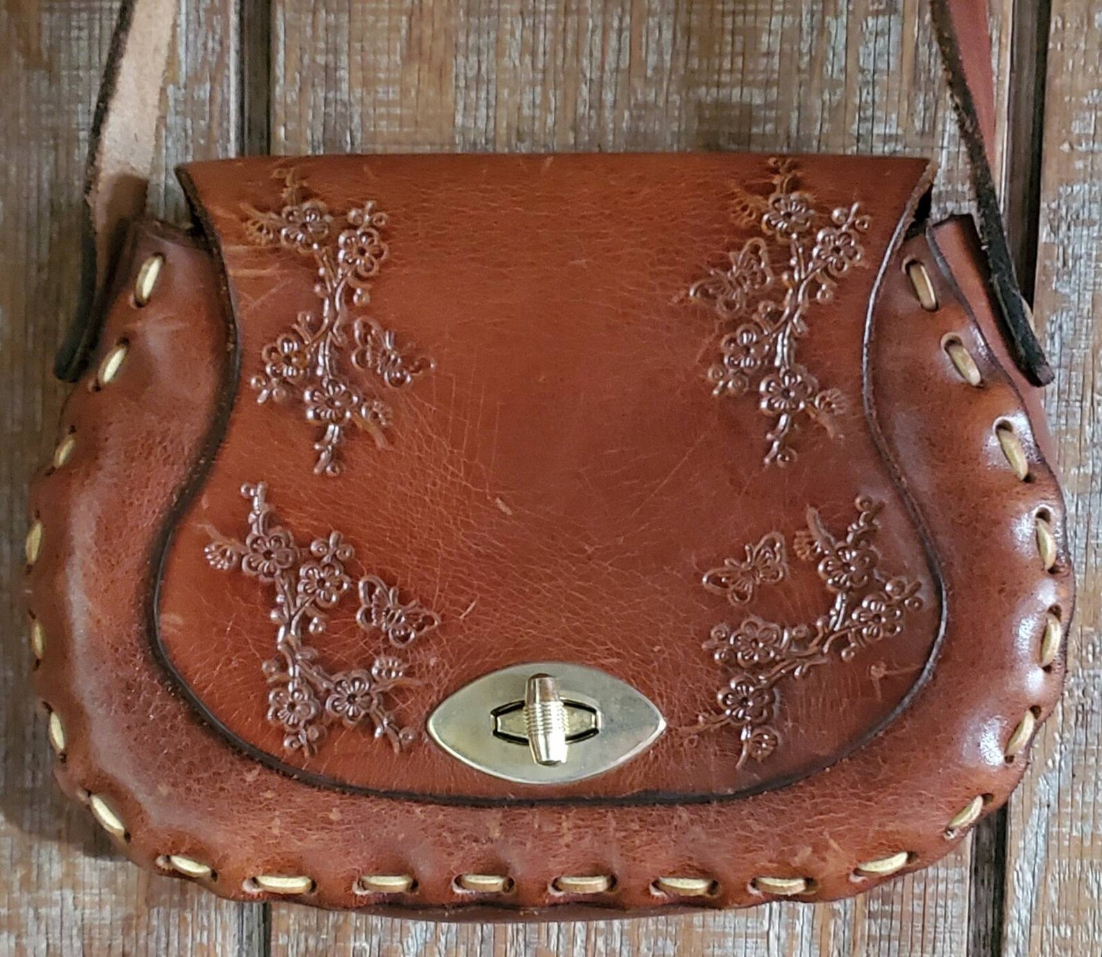 Vintage 1970s Brown Leather Purse/handbag - Etsy