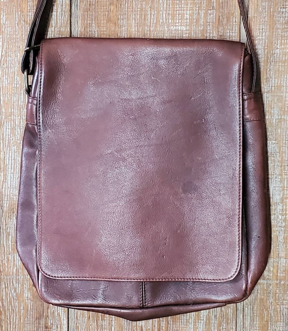 Vintage Brown Leather Crossbody Purse - image 1