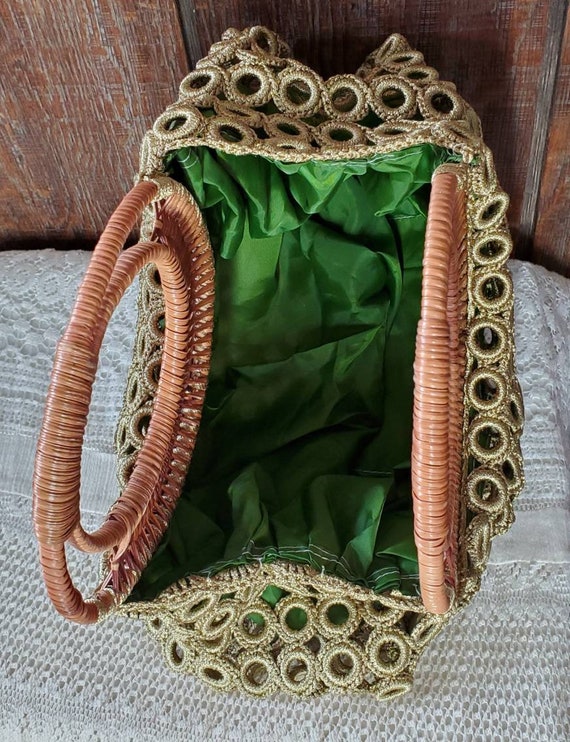 Vintage Crotched Wicker Boho Style Bag - Gem