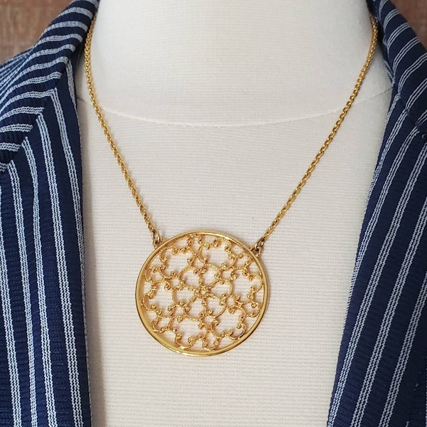 Vintage Joan River Medallion Style Necklace