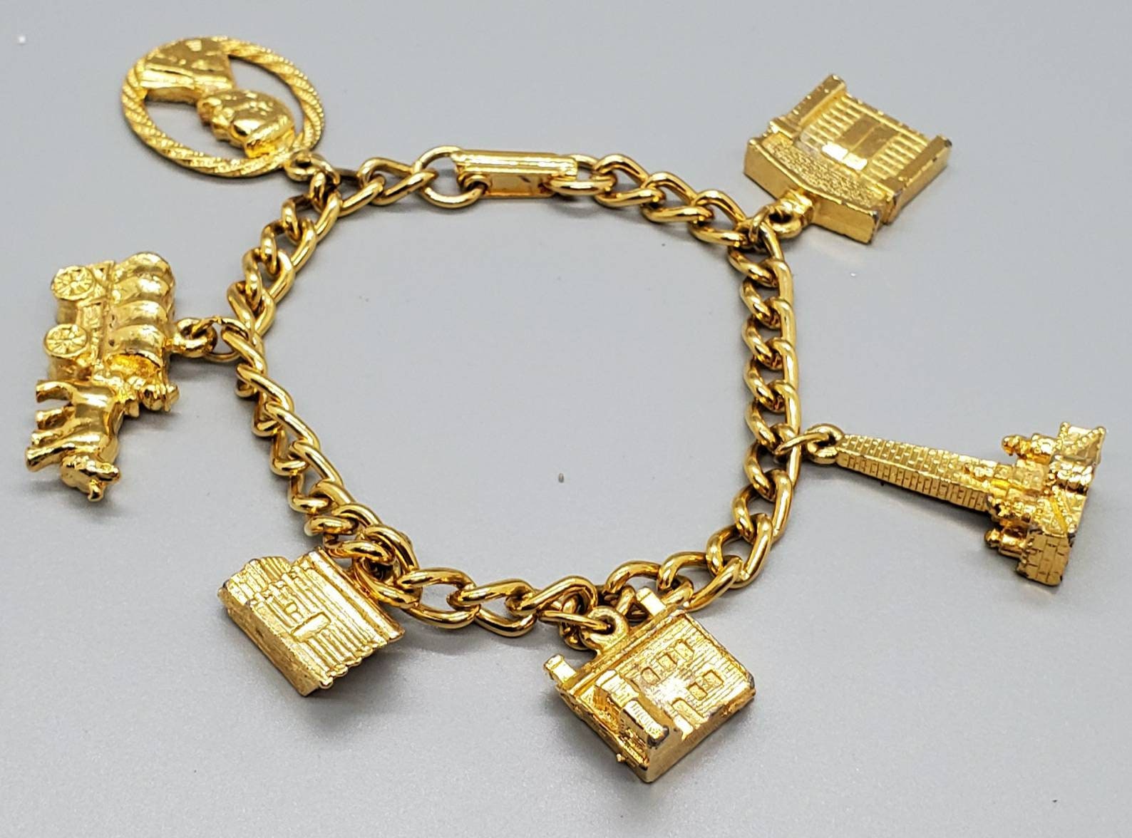 安い割引 Toned Gold Charm Etsy - Bracelet その他