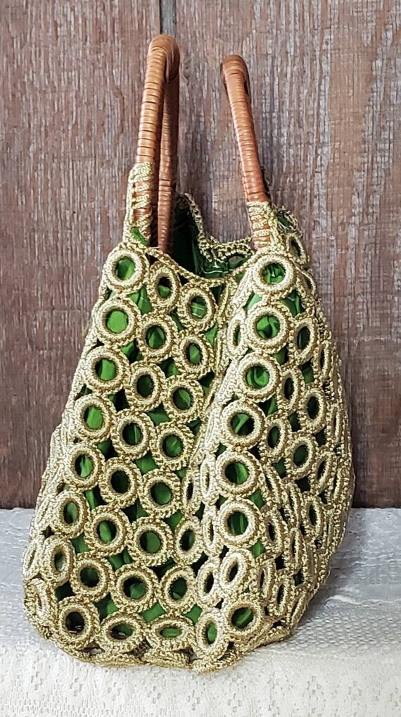 Vintage Crotched Wicker Boho Style Bag - Gem