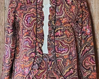 Vintage 1970s Paisley Skirt and Blouse Set