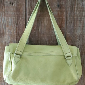 Vintage Leather Lime Green Floral Purse/Bag image 4