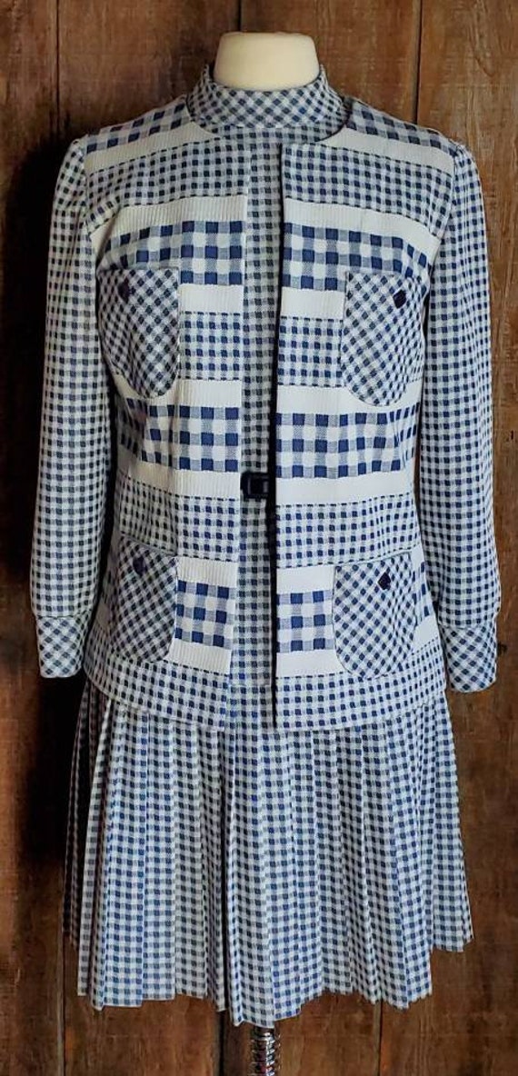 Vintage Montgomery Ward Checkerboard Pattern Dress