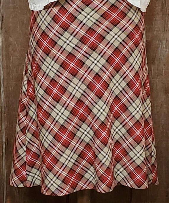 Vintage Red Plaid Skirt - image 2