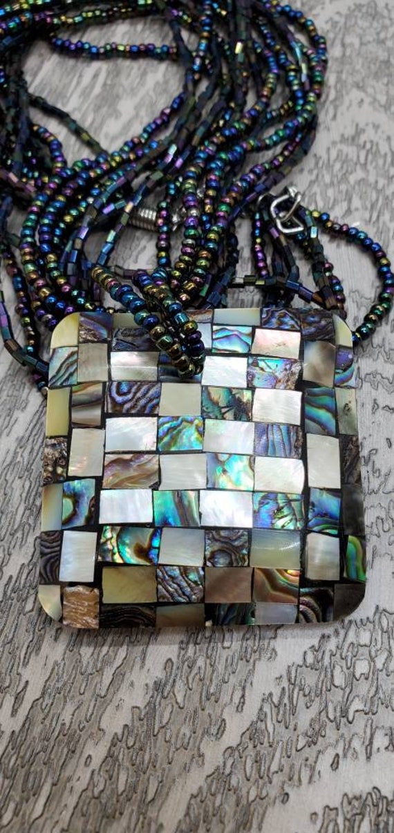 Vintage Retro Abalone Necklace - image 4