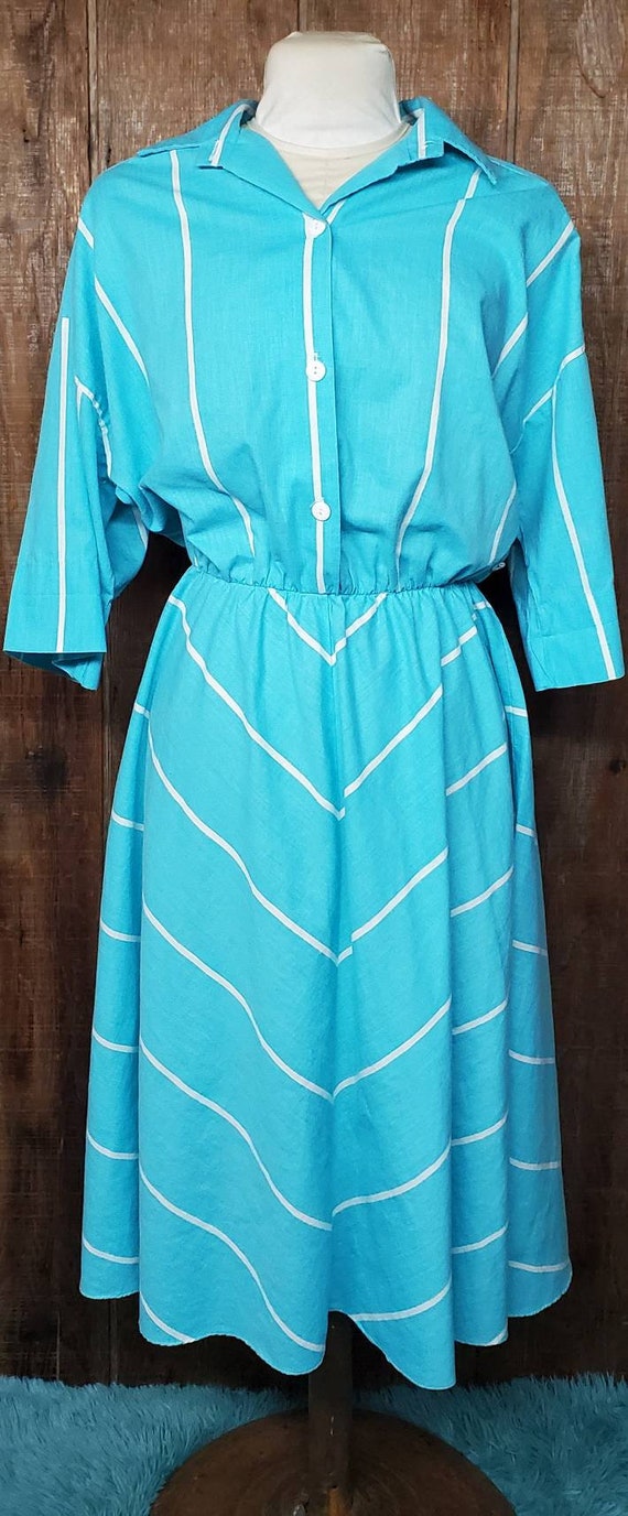 Vintage Aqua Stripped Dress