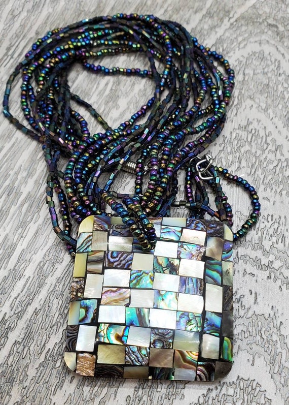 Vintage Retro Abalone Necklace