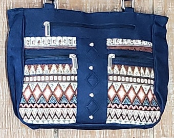 Vintage Denim Southwestern Purse Set