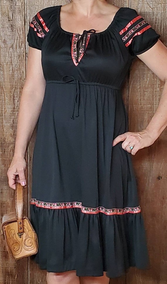 Vintage Southwestern Black Dress