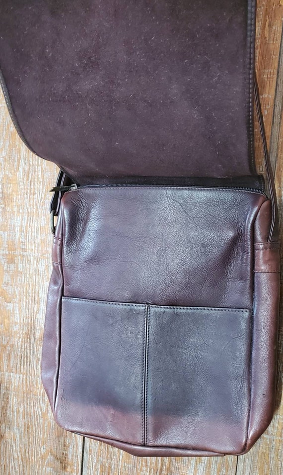 Vintage Brown Leather Crossbody Purse - image 4