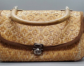 Vintage 1970s Wicker Purse