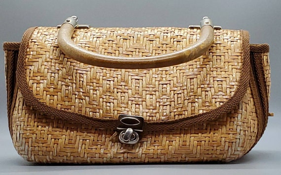 Vintage 1970s Wicker Purse - image 1