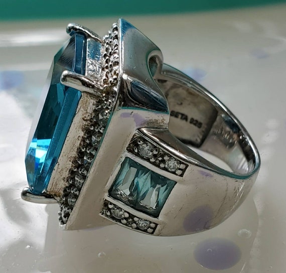 Silver and Blue Topaz Statement Ring - image 3