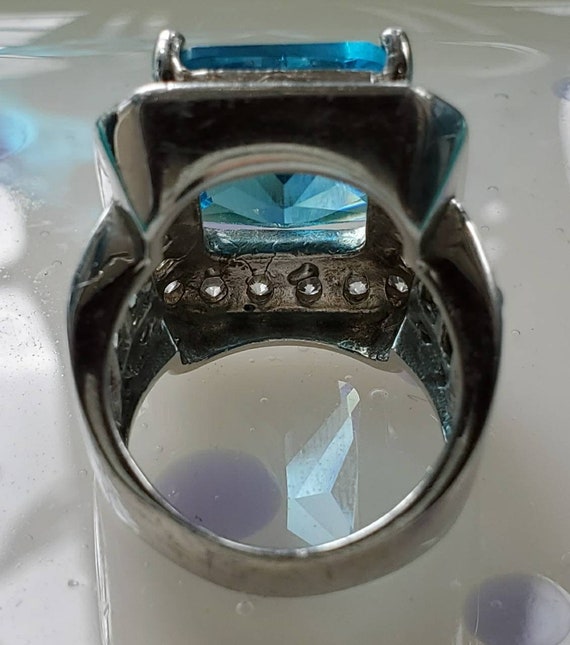 Silver and Blue Topaz Statement Ring - image 2