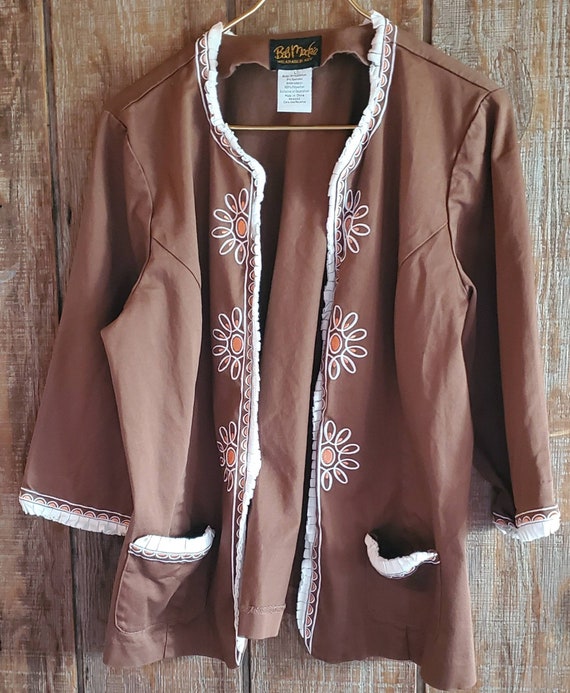 Vintage Bob Mackie Wearable Art  Flower Jacket - image 3