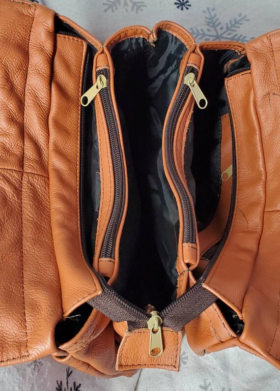 Vintage Brown Leather Purse/ Handbag - image 3