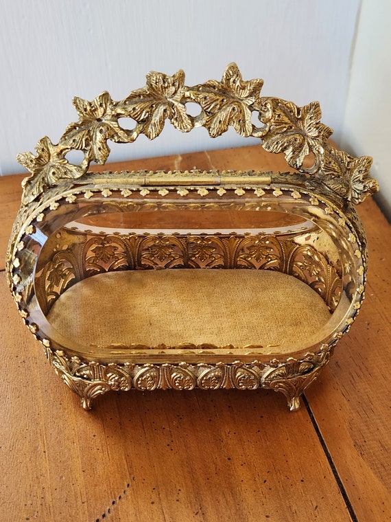 Beautiful Ornate Beveled Glass trinket box - image 3