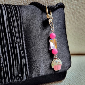 Cute Pink Cupcake Keychain/Bag Charm