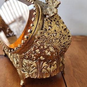 Beautiful Ornate Beveled Glass trinket box