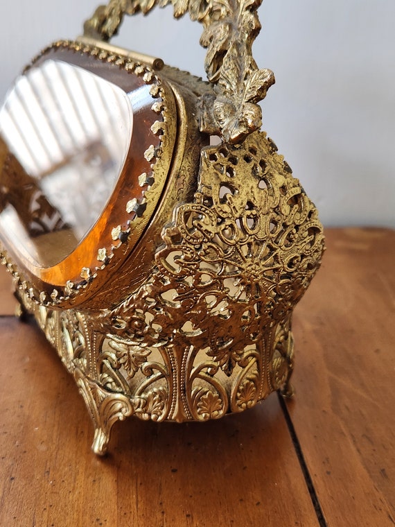 Beautiful Ornate Beveled Glass trinket box - image 1