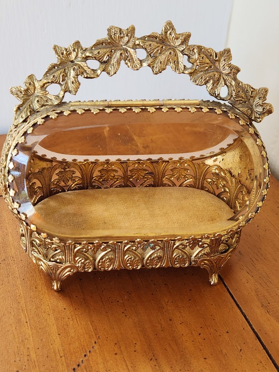 Beautiful Ornate Beveled Glass trinket box - image 2