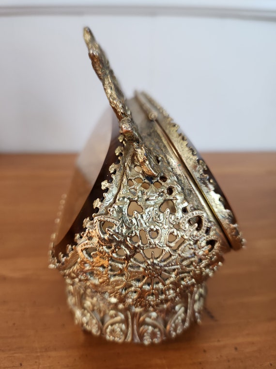 Beautiful Ornate Beveled Glass trinket box - image 9