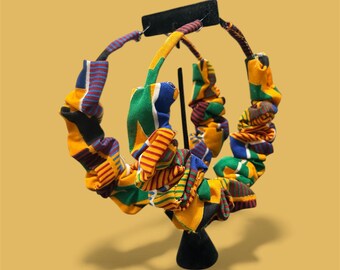 Kente Fabric Hoop Earrings