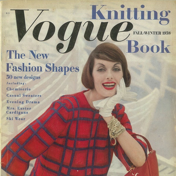 1950s 50s Vintage Vogue Knitting Book 1958 Fall Winter PDF INSTANT DOWNLOAD EBook Evening Wear Cardigans Dresses Twinset Chemise Ski Wear