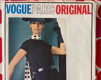 1960s 60s Original vintage sewing pattern Vogue Paris Original 1489 Molyneux Vogue Designer One-Piece Dress Bust 36