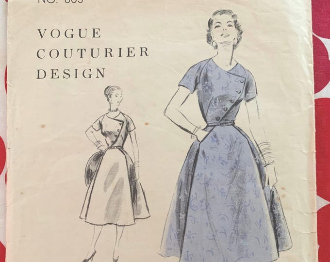 1950s Original Vintage Sewing Pattern: Vogue 803 Couturier Flared Party ...