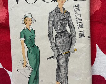 1950s Vintage Sewing Pattern Vogue 9264 One Piece Dress - Bust 38