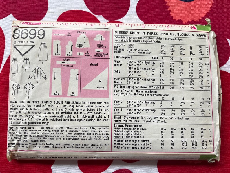 1960s 60s Vintage Sewing Pattern Simplicity 3382 Day Dress Detachable ...
