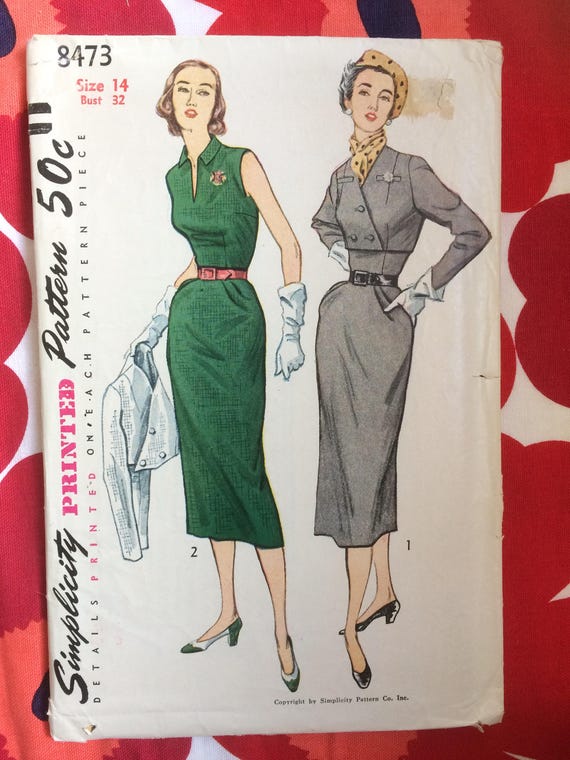 1950s 50s Dress Cropped Jacket Melania Original Vintage Sewing